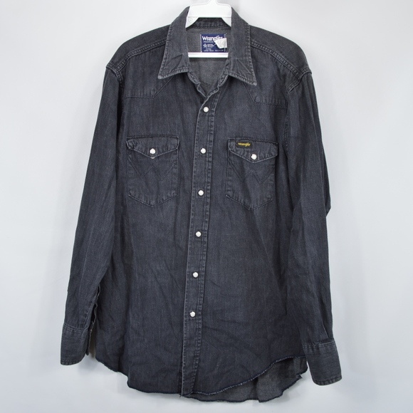 wrangler denim pearl snap